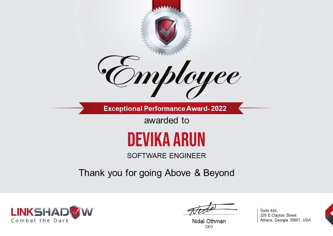 Exceptional Performance Award 2022